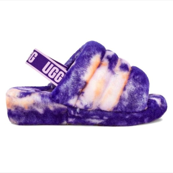 UGG Shoes - NEW! UGG Fluff Yeah Marbled Sheepskin Slides/Slippers, Size 9
